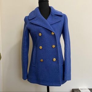 Jcrew Stadium Cloth Wool Peacoat